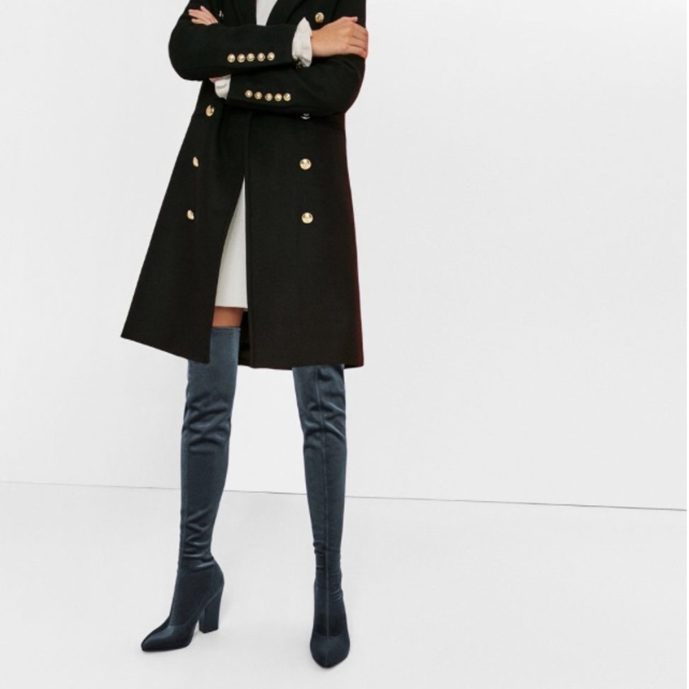 ZARA BLOGGERS FAV OVER THE KNEE VELVET BOOTS BRAND NEW WITH TAGS US 6.5 EUR 37 - Picture 10 of 14